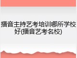 播音主持艺考培训哪所学校好(播音艺考名校)