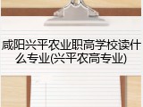 咸阳兴平农业职高学校读什么专业(兴平农高专业)