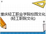 重庆轻工职业学院校园文化(轻工职院文化)