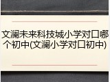 文澜未来科技城小学对口哪个初中(文澜小学对口初中)
