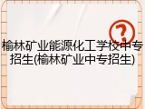 榆林矿业能源化工学校中专招生(榆林矿业中专招生)