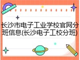 长沙市电子工业学校官网分班信息(长沙电子工校分班)