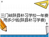 三门峡陕县补习学校一年费用多少钱(陕县补习学费)