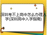 深圳考不上高中怎么办理入学(深圳高中入学指南)