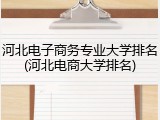 河北电子商务专业大学排名(河北电商大学排名)
