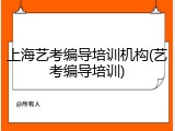 上海艺考编导培训机构(艺考编导培训)