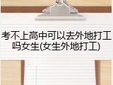 考不上高中可以去外地打工吗女生(女生外地打工)