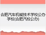 合肥汽车机械技术学校公办学校(合肥汽校公办)