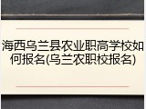 海西乌兰县农业职高学校如何报名(乌兰农职校报名)