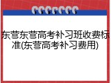 东营东营高考补习班收费标准(东营高考补习费用)