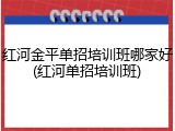 红河金平单招培训班哪家好(红河单招培训班)