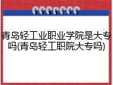 青岛轻工业职业学院是大专吗(青岛轻工职院大专吗)