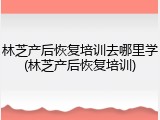 林芝产后恢复培训去哪里学(林芝产后恢复培训)