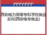 西安电力高等专科学校就业去向(西安电专就业)