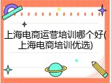 上海电商运营培训哪个好(上海电商培训优选)