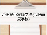 合肥高中复读学校(合肥高复学校)