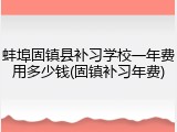 蚌埠固镇县补习学校一年费用多少钱(固镇补习年费)