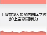 上海有钱人最多的国际学校(沪上富豪国际校)