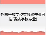外国贵族学校有哪些专业可选(贵族学校专业)