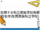 东莞十大私立贵族学校有哪些名字(东莞贵族私立学校)