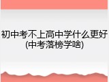 初中考不上高中学什么更好(中考落榜学啥)