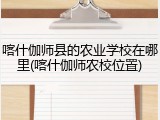 喀什伽师县的农业学校在哪里(喀什伽师农校位置)