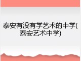 泰安有没有学艺术的中学(泰安艺术中学)