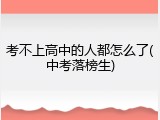 考不上高中的人都怎么了(中考落榜生)