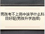 男孩考不上高中该学什么科目好呢(男孩升学选择)