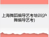 上海舞蹈编导艺考培训(沪舞编导艺考)