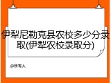 伊犁尼勒克县农校多少分录取(伊犁农校录取分)