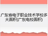 广东省电子职业技术学校多大面积(广东电校面积)
