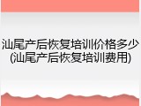 汕尾产后恢复培训价格多少(汕尾产后恢复培训费用)