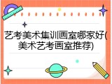 艺考美术集训画室哪家好(美术艺考画室推荐)