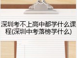 深圳考不上高中都学什么课程(深圳中考落榜学什么)