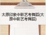 太原印象中影艺考舞蹈(太原中影艺考舞蹈)
