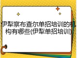 伊犁察布查尔单招培训的机构有哪些(伊犁单招培训)
