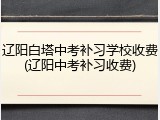 辽阳白塔中考补习学校收费(辽阳中考补习收费)