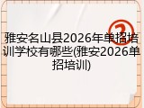 雅安名山县2026年单招培训学校有哪些(雅安2026单招培训)