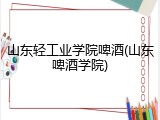 山东轻工业学院啤酒(山东啤酒学院)