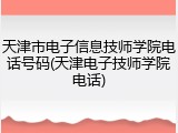 天津市电子信息技师学院电话号码(天津电子技师学院电话)