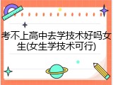 考不上高中去学技术好吗女生(女生学技术可行)
