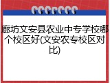 廊坊文安县农业中专学校哪个校区好(文安农专校区对比)
