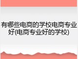 有哪些电商的学校电商专业好(电商专业好的学校)