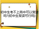初中生考不上高中可以复读吗?(初中生复读可行吗)