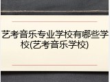 艺考音乐专业学校有哪些学校(艺考音乐学校)