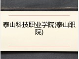 泰山科技职业学院(泰山职院)