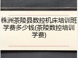 株洲茶陵县数控机床培训班学费多少钱(茶陵数控培训学费)