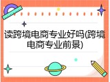 读跨境电商专业好吗(跨境电商专业前景)
