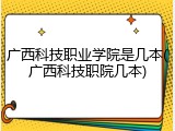 广西科技职业学院是几本(广西科技职院几本)